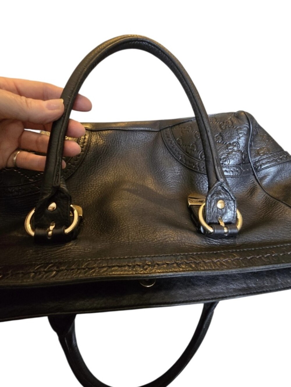 Gucci Vintage Guccissima Embossed Signoria Med Tote w/ Guccissima Dustbag & COA - Picture 12 of 16